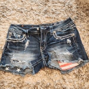 Distressed Denim Shorts